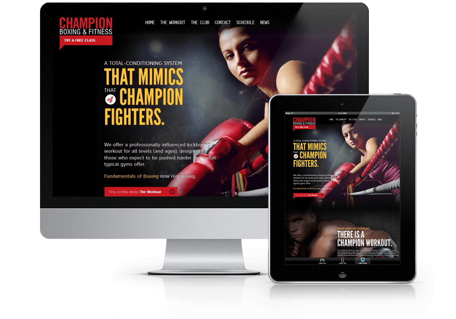 Champion Boxing website design