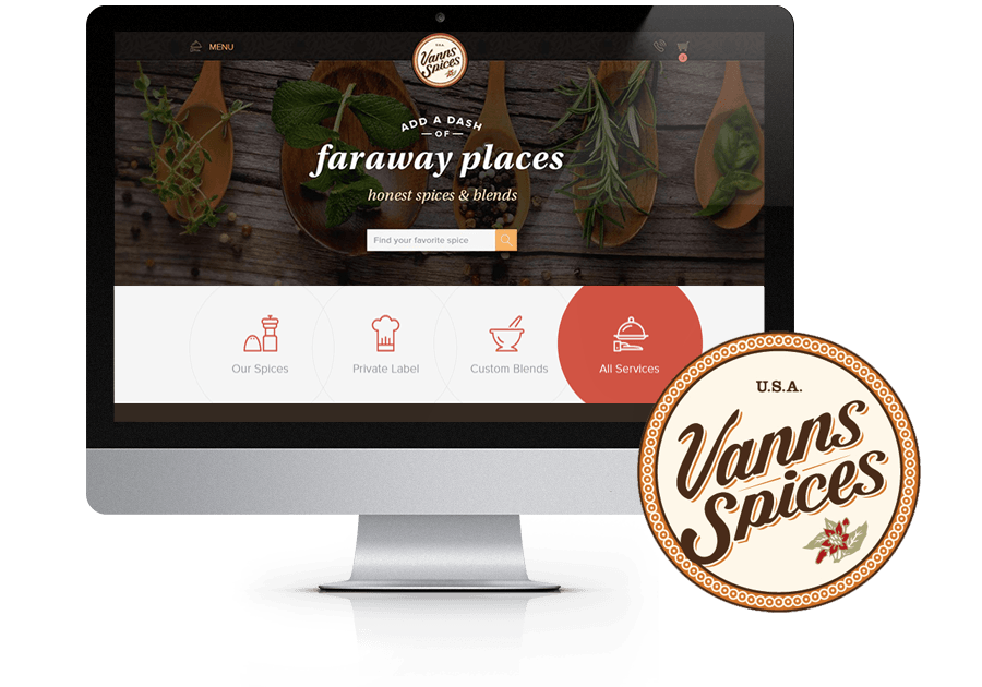 Vanns Spices new website design